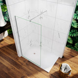 Paroi de douche en 10mm verre avec vitrification nano anticalcaire livré avec une barre de extensible 70-120cm