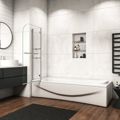 Océan pare-baignoire 90/100/120x140cm écran baignoire pivotant avec les étagères