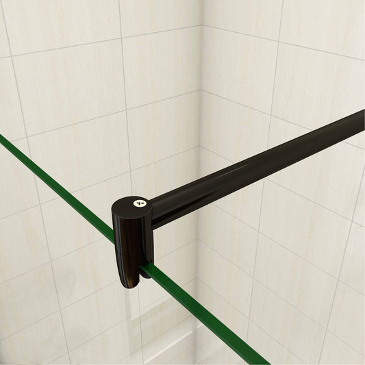 Océan Paroi de douche 78-158 x200cm paroi de douche à l'italienne avec les 2 barres noires 70-120cm