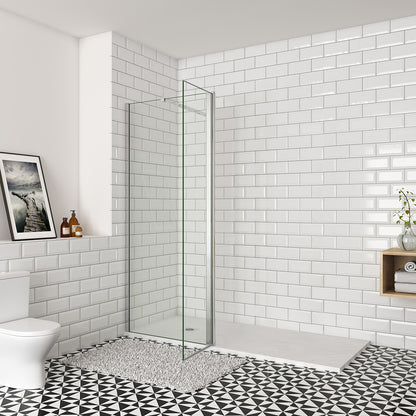 Océan paroi de douche 50-160cm + paroi latérale à l'italienne 50cm avec un retour pivotant et une barre stabilisateur extensible : 73-120cm