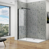 Océan Paroi de douche noire 50-160 x200cm profité noir et barre de stabilisation 140cm