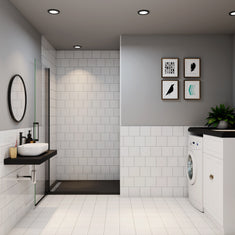 Ocean paroi porte de douche pivotante en 8mm verre anticalcaire profilé noir mat