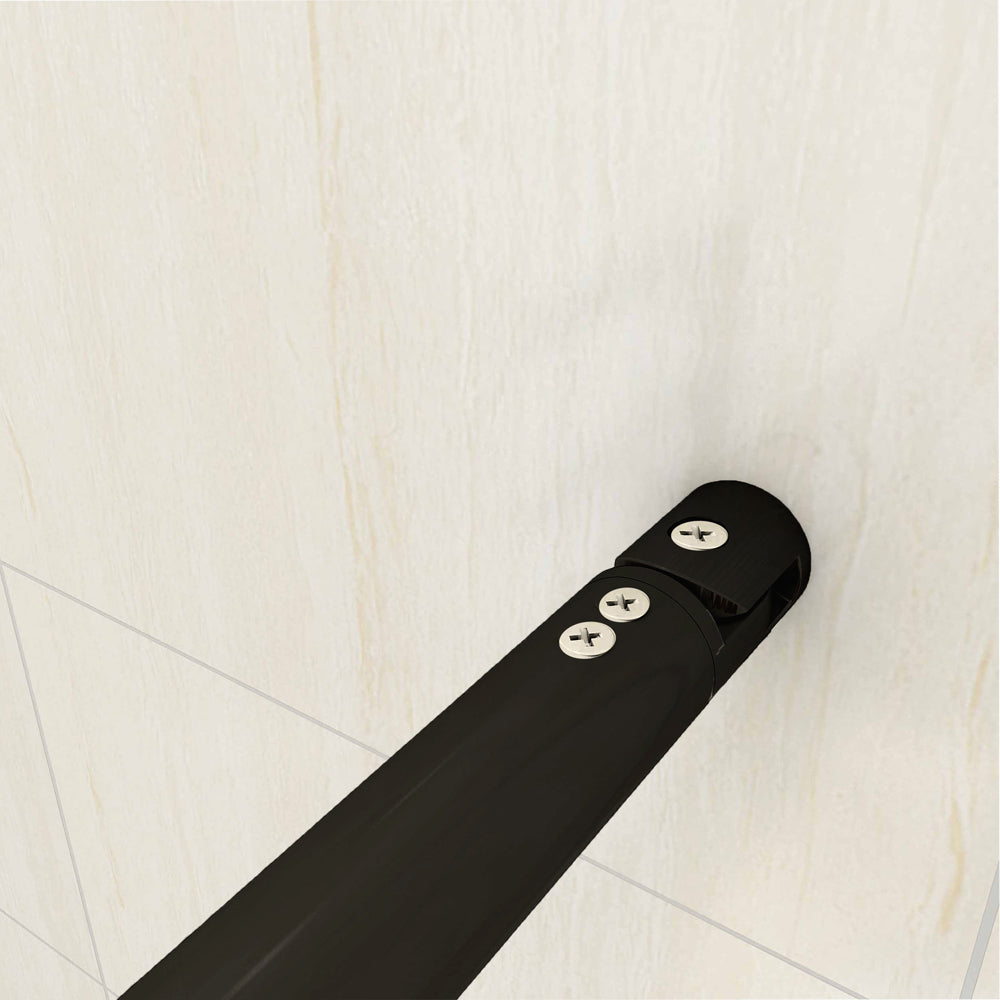 Océan Paroi de douche 78-158 x200cm paroi de douche à l'italienne avec les 2 barres noires 70-120cm