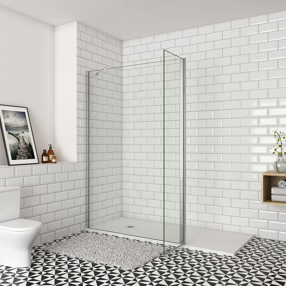 Océan paroi de douche 50-160cm + paroi latérale à l'italienne 50cm avec un retour pivotant et une barre stabilisateur 45cm