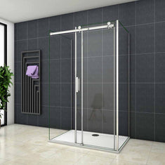 Cabine De Douche Coulissante en forme U une porte de douche avec 2 paroi latérales hauteur:195cm