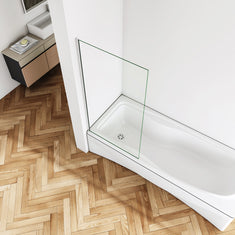 pare-baignoire 40/70x130cm écran fixé en verre anti-calcaire Océan