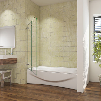 Océan pare-baignoire 100/110/120x140cm écran baignoire pivotant et pliant sans cadre