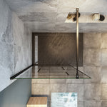 Océan paroi de douche noire 70-140x200cm sérigraphie noire en verre anticalcaire livré avec une barre extensible 73-120cm