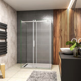 cabine de douche en forme U hauteur:195cm une porte de douche coulissante avec 2 paroi latérales