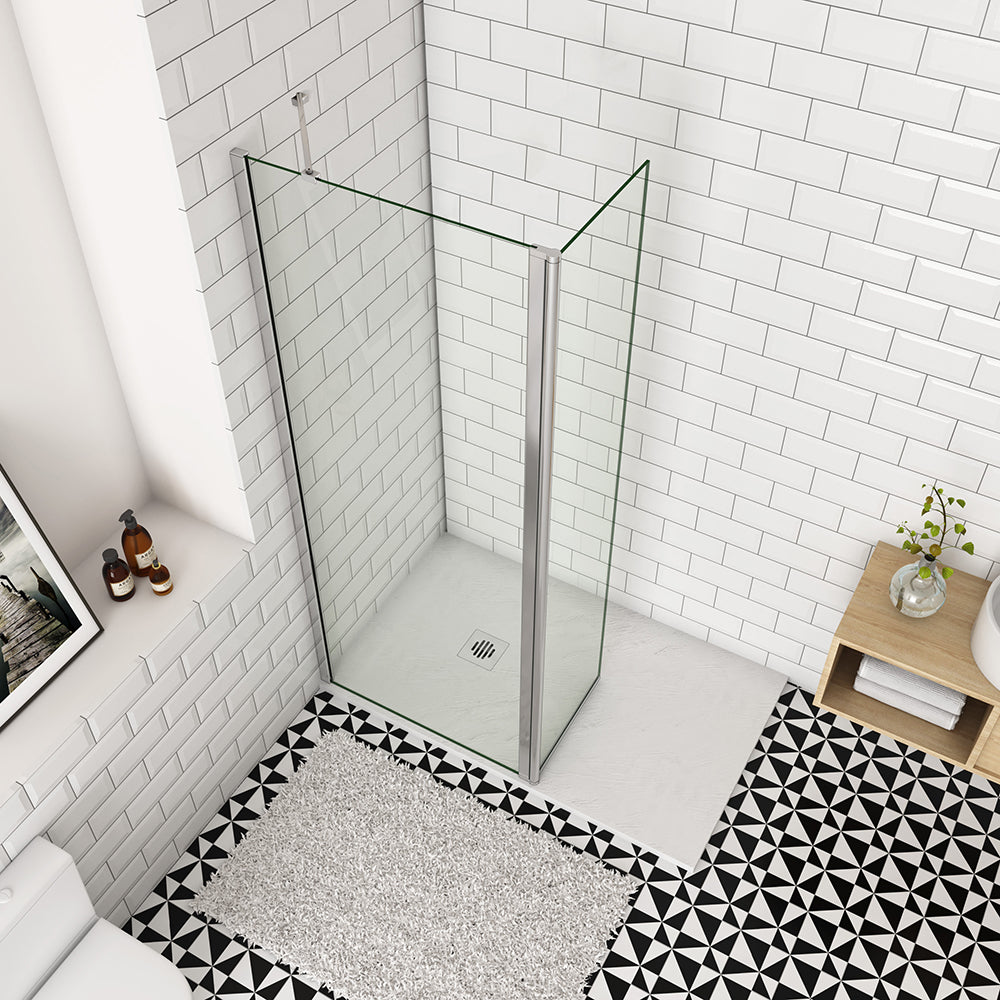 Océan paroi de douche 50-160cm + paroi latérale à l'italienne 50cm avec un retour pivotant et une barre stabilisateur 45cm