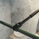 Océan paroi de douche noire 80-140x200cm noire en verre anticalcaire livré avec une barre extensible 73-120cm