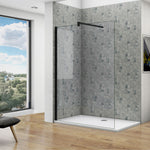 Océan Paroi de douche noire 50-160 x200cm profité noir et barre de stabilisation 140cm