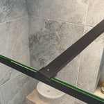 Océan paroi de douche noire 80-140x200cm noire en verre anticalcaire livré avec une barre standard 90cm
