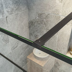 Océan paroi de douche noire 70-140x200cm sérigraphie noire en verre anticalcaire livrée avec une barre standard 90cm