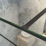 Océan paroi de douche noire 70-140x200cm sérigraphie noire en verre anticalcaire livrée avec une barre standard 90cm