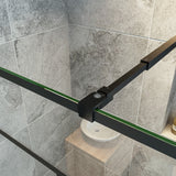 Océan paroi de douche noire 70-140x200cm sérigraphie noire en verre anticalcaire livré avec une barre extensible 73-120cm