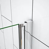Porte de douche pivotante et pliante en 6mm verre anticalcaire 185 / 195cm insinstallation en niche modèle de Liten