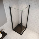 Ocean cabine de douche pivotante noir verre anticalcaire en 8mm hauteur 200cm