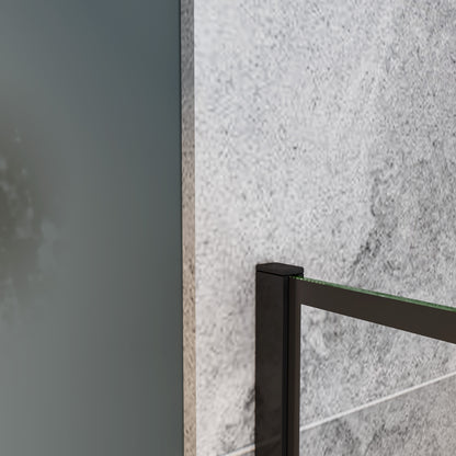 Océan paroi de douche noire 70-140x200cm sérigraphie noire en verre anticalcaire