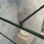 Océan paroi de douche noire 70-140x200cm sérigraphie noire en verre anticalcaire livré avec une barre extensible 70-120cm