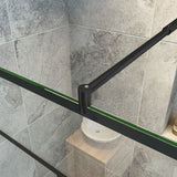 Océan paroi de douche noire 70-140x200cm sérigraphie noire en verre anticalcaire livré avec une barre extensible 70-120cm