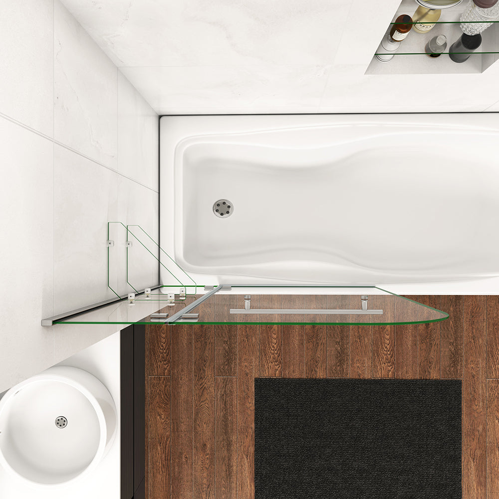 Océan pare-baignoire 90/100/120x140cm écran baignoire pivotant avec les étagères