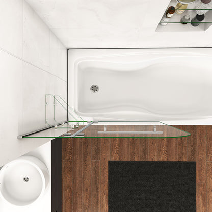 Océan pare-baignoire 90/100/120x140cm écran baignoire pivotant avec les étagères