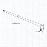 Océan Paroi de douche 78-158 x200cm paroi de douche à l'italienne avec les 2 barres noires 70-120cm