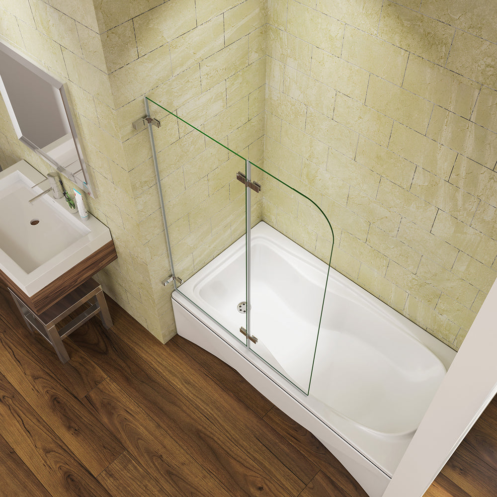Océan pare-baignoire 100/110/120x140cm écran baignoire pivotant et pliant sans cadre