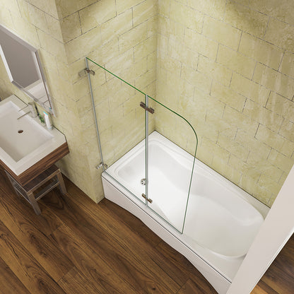 Océan pare-baignoire 100/110/120x140cm écran baignoire pivotant et pliant sans cadre
