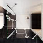 Océan cabine de douche, 2 portes de douche à charnière avec une porte-serviette,verre sécurit anticalcaire,différentes dimensions