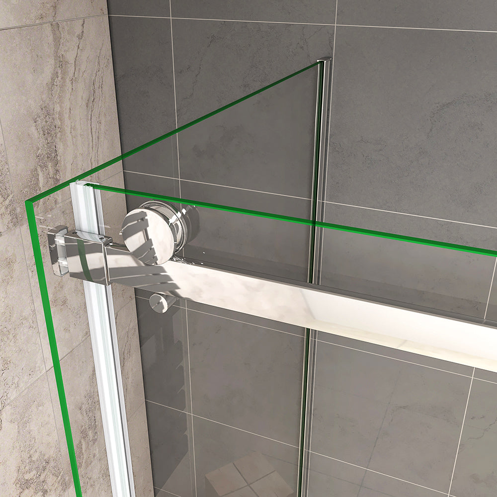 cabine de douche en forme U hauteur:195cm une porte de douche coulissante avec 2 paroi latérales