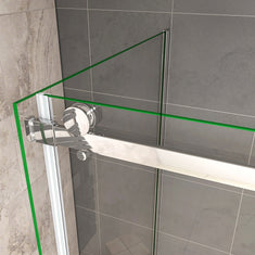 cabine de douche en forme U hauteur:195cm une porte de douche coulissante avec 2 paroi latérales
