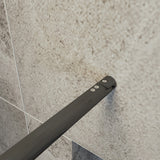 Océan paroi de douche noire 70-140x200cm sérigraphie noire en verre anticalcaire livré avec une barre extensible 70-120cm