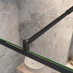 Océan paroi de douche noire 80-140x200cm noire en verre anticalcaire livré avec une barre extensible 70-120cm