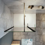 Océan Paroi de douche noire avec volet pivotant 30 / 40 cm modèle d' Itaroi avec une barre extensible 73-120cm