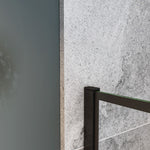 Océan paroi de douche noire 70-140x200cm sérigraphie noire en verre anticalcaire livré avec une barre extensible 73-120cm