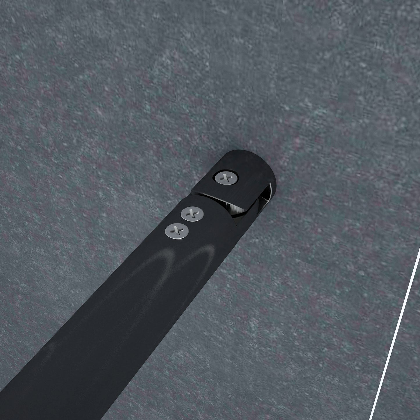 Paroi de douche Chromé / Noire en 8mm verre avec vitrification nano(anticalcaire) livrée avec une barre extensible 70-120cm