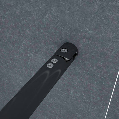 Paroi de douche Chromé / Noire en 8mm verre avec vitrification nano(anticalcaire) livrée avec une barre extensible 70-120cm