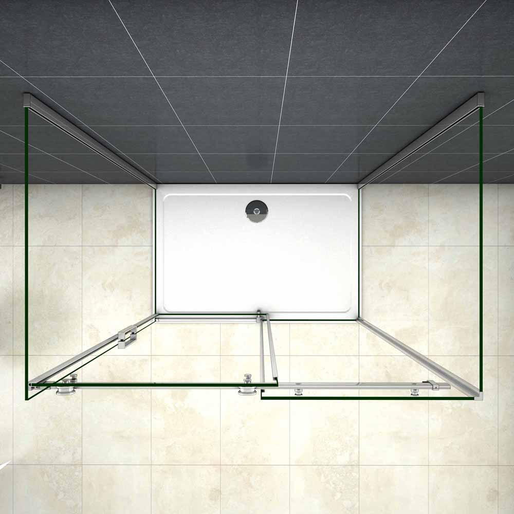 Cabine De Douche Coulissante en forme U une porte de douche avec 2 paroi latérales hauteur:195cm