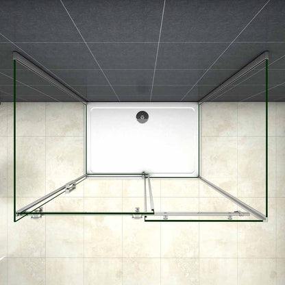 Cabine De Douche Coulissante en forme U une porte de douche avec 2 paroi latérales hauteur:195cm
