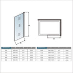 Paroi de douche verre anti-calcaire fumé 100x200cm avec une barre de stabilisation 45cm