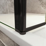 Océan Paroi de douche noire avec volet pivotant 30 / 40 cm modèle d' Itaroi avec une barre extensible 73-120cm