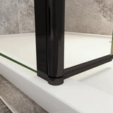 Océan Paroi de douche noire avec volet pivotant 30 / 40 cm modèle d' Itaroi avec une barre extensible 73-120cm