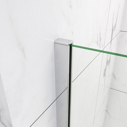 Paroi de douche en 10mm verre avec vitrification nano anticalcaire livré avec une barre de extensible 73-120cm