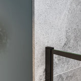 Océan paroi de douche noire 70-140x200cm sérigraphie noire en verre anticalcaire livré avec une barre extensible 70-120cm