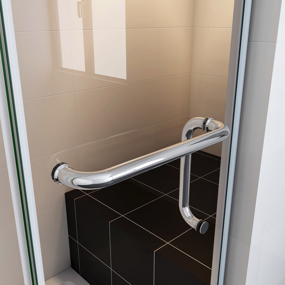 Océan Porte de douche pliante avec une porte-serviette 8mm verre anticalcaire installation en niche modèle de Viten