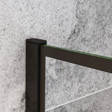 Océan paroi de douche noire 70-100x200cm sérigraphie noire en verre anticalcaire livrée avec une barre standard 45cm