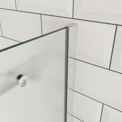 OCEAN porte de douche coulissante 100-140x195cm profilé chromé en verre sablé et anticalcaire