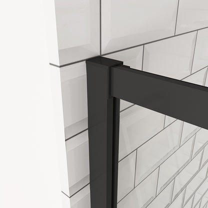 OCEAN cabine de douche 200cm profilé noir mat en verre anticalcaire